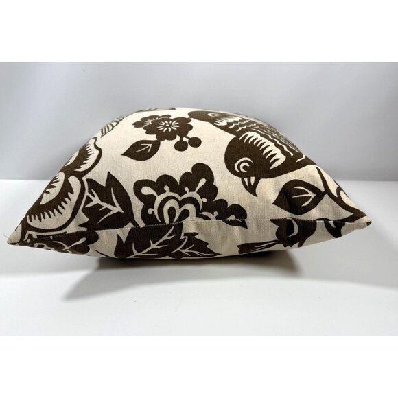 Thomas Paul Brown Birds Throw Pillow with Feather & Down Insert 16" x 16" - Picture 7 of 9
